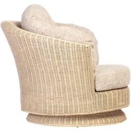Desser Furniture Burford Natural Rattan and Farrow Swivel Tub Chair - Size: Single - Cream - Wilko - thumbnail 5