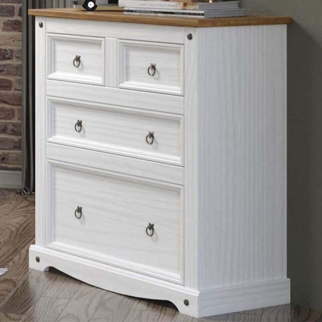 Core Products Corona 4 Drawer White Chest of Drawers - Wilko - image 1