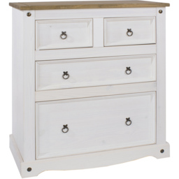 Core Products Corona 4 Drawer White Chest of Drawers - Wilko - thumbnail 3