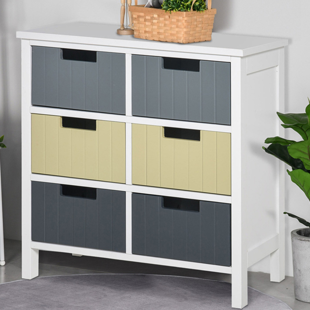 Portland 6 Drawer Multicolour Chest of Drawers - Wilko - image 1