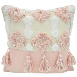 Intimates Alta Tufted Pink Filled Cushion 43 x 43cm 2 Pack - Wilko