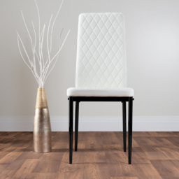 Furniturebox Copeland Valera Marble Effect 4 Seater Dining Set White and Black - Wilko - thumbnail 5