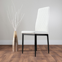 Furniturebox Copeland Valera Marble Effect 4 Seater Dining Set White and Black - Wilko - thumbnail 4