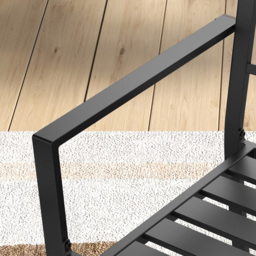 Outsunny Set of 4 Black Metal Slatted Patio Dining Chair - Size: 1 Seater - Wilko - thumbnail 4