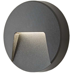 ValueLights Sam Matte Black Circle LED Outdoor Wall Light - Size: 13.5 x 13.5 x 3.2cm - Wilko
