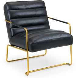 Julian Bowen Giorgio Black Leather Accent Chair - Size: Single - Wilko - thumbnail 3