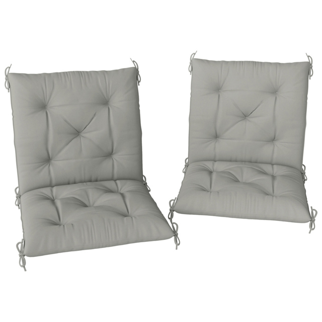 Outsunny Grey Garden Chair Cushions 49 x 50cm 2 Pack - Size: 8 x 50 x 98cm - Wilko - image 1