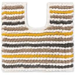 Allure Bath Fashions Mustard Striped Chunky Bobble Pedestal Mat 50 x 50cm - Yellow - Wilko - thumbnail 1