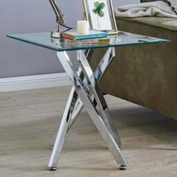 Furniturebox Tavalo Silver Side Table - Size: 55 x 55 x 55cm - Wilko - thumbnail 1