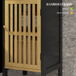 HOMCOM Adjustable Shelf Black Bathroom Floor Cabinet - Size: 90.5 cm x 30.0 cm x 32.0 cmcm - Wilko - thumbnail 6