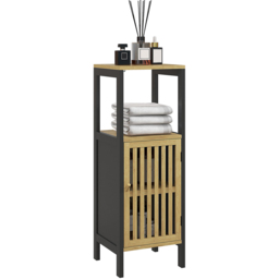 HOMCOM Adjustable Shelf Black Bathroom Floor Cabinet - Size: 90.5 cm x 30.0 cm x 32.0 cmcm - Wilko - thumbnail 3