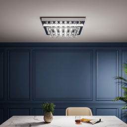 Living and Home Crystal LED Flush Mount Ceiling Light - Size: 12 x 40 x 40cm - White - Wilko - thumbnail 6
