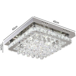 Living and Home Crystal LED Flush Mount Ceiling Light - Size: 12 x 40 x 40cm - White - Wilko - thumbnail 7
