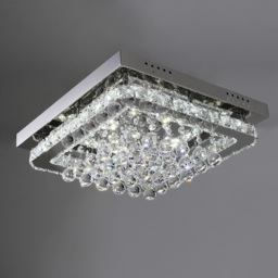 Living and Home Crystal LED Flush Mount Ceiling Light - Size: 12 x 40 x 40cm - White - Wilko - thumbnail 4