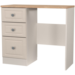 Crowndale Norfolk 3 Drawer Kashmir Ash and Bardolino Oak Vanity Dressing Table Ready Assembled - Size: 80 x 90 x 39cm - Kashmir Ash & Bardolino Oak - - thumbnail 4
