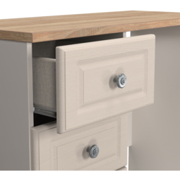 Crowndale Norfolk 3 Drawer Kashmir Ash and Bardolino Oak Vanity Dressing Table Ready Assembled - Size: 80 x 90 x 39cm - Kashmir Ash & Bardolino Oak - - thumbnail 6