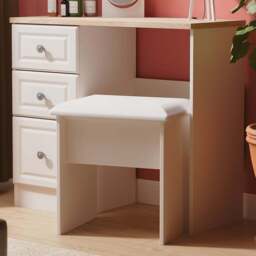 Crowndale Norfolk 3 Drawer Kashmir Ash and Bardolino Oak Vanity Dressing Table Ready Assembled - Size: 80 x 90 x 39cm - Kashmir Ash & Bardolino Oak - - thumbnail 1