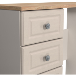 Crowndale Norfolk 3 Drawer Kashmir Ash and Bardolino Oak Vanity Dressing Table Ready Assembled - Size: 80 x 90 x 39cm - Kashmir Ash & Bardolino Oak - - thumbnail 7