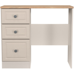 Crowndale Norfolk 3 Drawer Kashmir Ash and Bardolino Oak Vanity Dressing Table Ready Assembled - Size: 80 x 90 x 39cm - Kashmir Ash & Bardolino Oak - - thumbnail 3