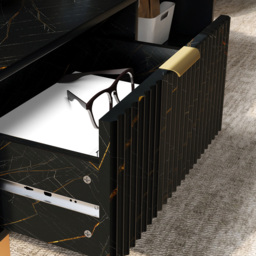 HOMCOM Single Drawer Black Coffee Table - Size: 40.0 cm x 50.0 cm x 100.0 cmcm - Wilko - thumbnail 5