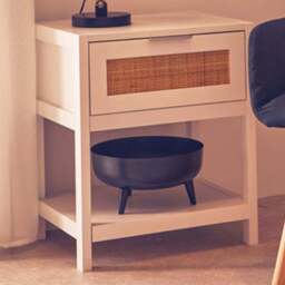 Interiors by Premier Sherman Single Drawer Single Shelf White Side Table - Size: 50 x 40 x 60cm - Wilko