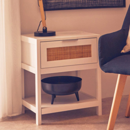 Interiors by Premier Sherman Single Drawer Single Shelf White Side Table - Size: 50 x 40 x 60cm - Wilko - thumbnail 6