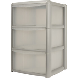 3 Drawer Grey Tower Storage Unit - Size: 39 x 60 x 38cm - Wilko - thumbnail 4
