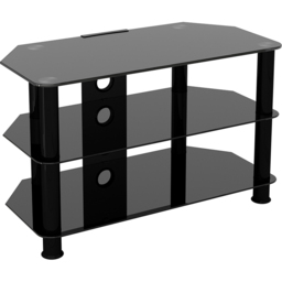 AVF Classic 2 Shelf Black Glass Corner TV Unit with Cable Management - AVF Group Ltd - Wilko - thumbnail 3