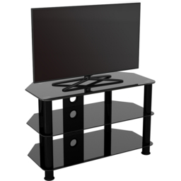 AVF Classic 2 Shelf Black Glass Corner TV Unit with Cable Management - AVF Group Ltd - Wilko - thumbnail 6