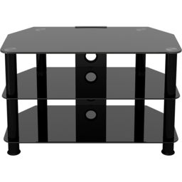 AVF Classic 2 Shelf Black Glass Corner TV Unit with Cable Management - AVF Group Ltd - Wilko - thumbnail 4