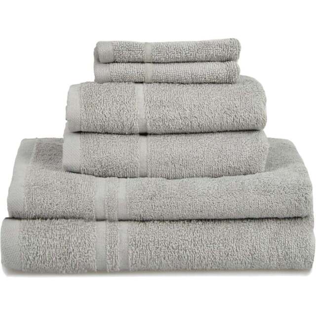 Allure Bath Fashions Hotel Essentials Supersoft Cotton Silver Towel Bundle Set of 6 - Size: 70 x 120cm - Wilko - image 1
