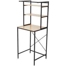 Living and Home 3 Shelf Black Over Washing Machine Storage Shelf with Towel Bar - Size: 176 x 69 x 60cm - Wilko - thumbnail 3