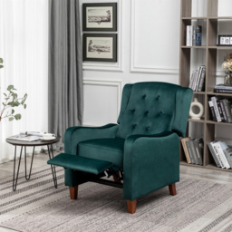 Furniture One Green Wing Back Pushback Recliner Armchair - Size: Single - Wilko - thumbnail 6