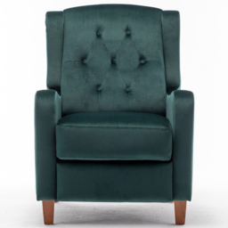 Furniture One Green Wing Back Pushback Recliner Armchair - Size: Single - Wilko - thumbnail 3