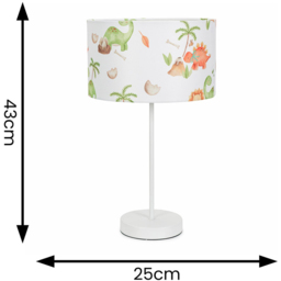 ValueLights Charlie Dino Print Shade White Table Lamp and Bulb - Size: 43 x 25 x 25cm - Wilko - thumbnail 5