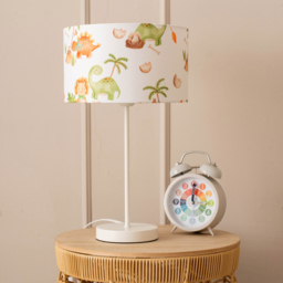 ValueLights Charlie Dino Print Shade White Table Lamp and Bulb - Size: 43 x 25 x 25cm - Wilko - thumbnail 4