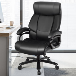 Costway Black Ergonomic Office Chair with Padded Armrests - Size: 80 x 70 x 44cm - Wilko