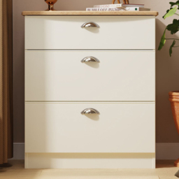 Crowndale Victoria 3 Drawer Cream Ash and Oak Deep Chest of Drawer - Wilko