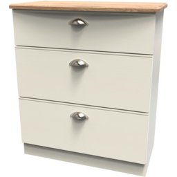 Crowndale Victoria 3 Drawer Cream Ash and Oak Deep Chest of Drawer - Wilko - thumbnail 5
