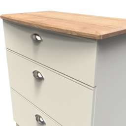 Crowndale Victoria 3 Drawer Cream Ash and Oak Deep Chest of Drawer - Wilko - thumbnail 6