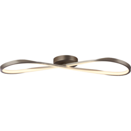 Lighting Collection Furness Silver LED Ceiling Flush Light - Size: 75 x 10 x 22cm - Satin Nickel and White - Wilko - thumbnail 4