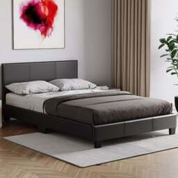 VIDA DESIGNS Lisbon Small Double Black Faux Leather Bed Frame - Wilko