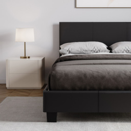 VIDA DESIGNS Lisbon Small Double Black Faux Leather Bed Frame - Wilko - thumbnail 5