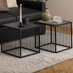 Florence Strington Black Side Table with Glass Top - Furniture To Go - Wilko
