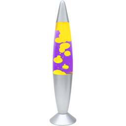 Global Gizmos Purple Liquid and Yellow Wax Lava Lamp 16 inch - Size: 41 x 10 x 10cm - Multi - Wilko