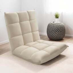 tectake Snooze 2 in 1 Beige Recliner Armchair and Lounger - Size: Single - Cream - Wilko