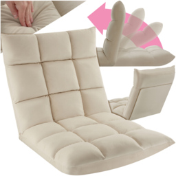 tectake Snooze 2 in 1 Beige Recliner Armchair and Lounger - Size: Single - Cream - Wilko - thumbnail 3