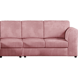 Luxor 4 Seater Pink Jumbo Cord Left Hand Facing Full Back L Shaped Corner Sofa Set - Wilko - thumbnail 4