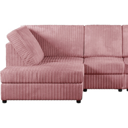 Luxor 4 Seater Pink Jumbo Cord Left Hand Facing Full Back L Shaped Corner Sofa Set - Wilko - thumbnail 5