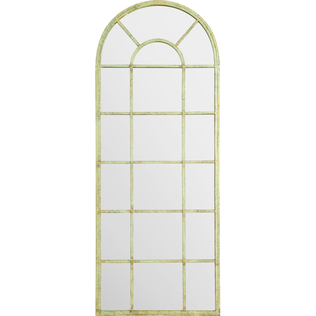 MirrorOutlet Green and Cream Rustic Multi Panel Wall Mirror 140 x 56cm - Size: 140 x 56 x 3cm - Wilko - image 1